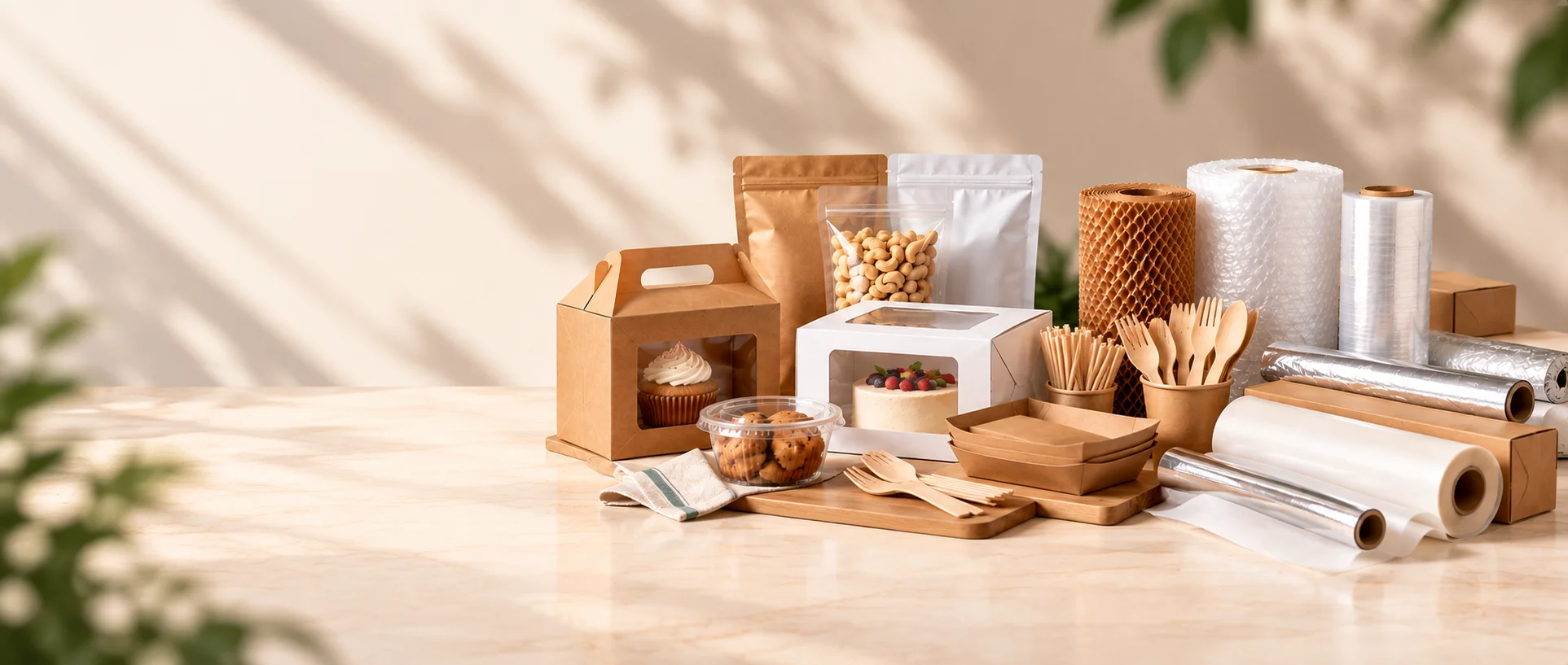 SensKart packaging: kraft bags, boxes, pouches and crinkle paper fillers